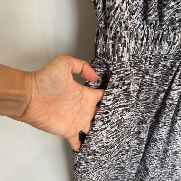 Armani Exchange Wrap Mini Dress With Leather Shoulders - Picture 8 of 8